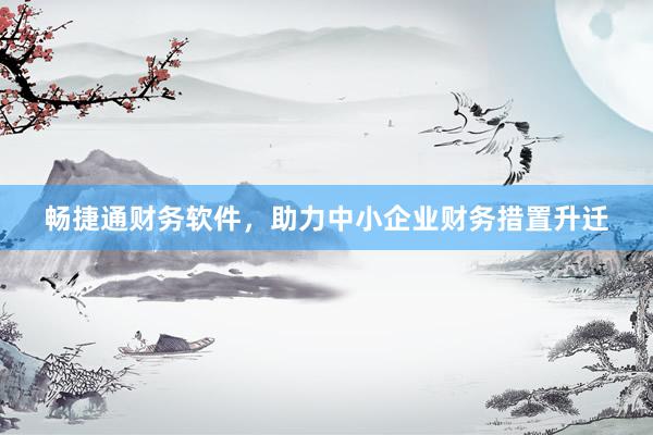 畅捷通财务软件，助力中小企业财务措置升迁