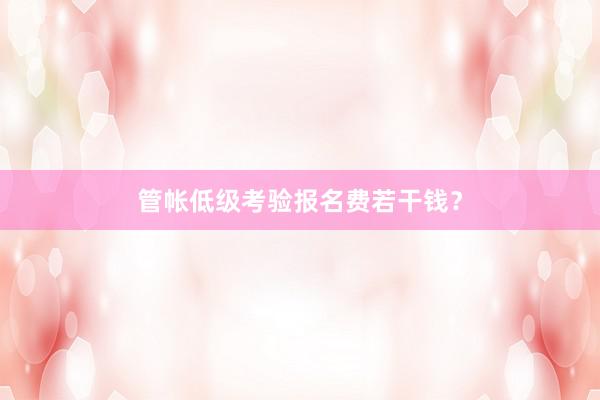 管帐低级考验报名费若干钱？